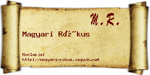 Magyari Rókus névjegykártya